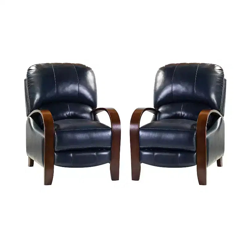 Lot de 2 fauteuils inclinables manuels en cuir véritable Alexandra | ART OF LIVING DESIGNS
