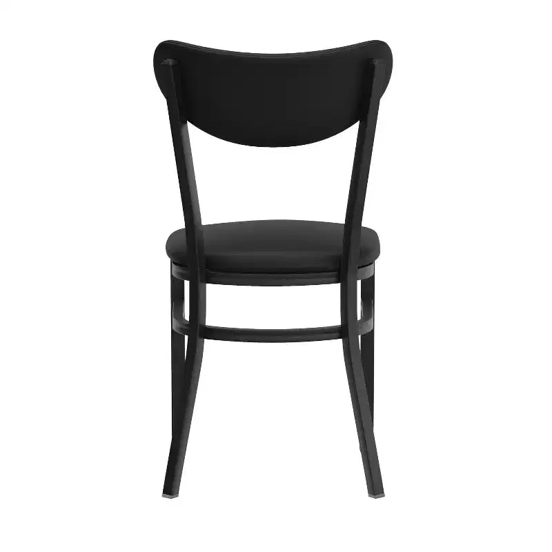 Flash Furniture Wright Commercial Grade Dining Chair with 500 LB. Capacity Steel Frame, Solid Wood Seat, and Boomerang Back