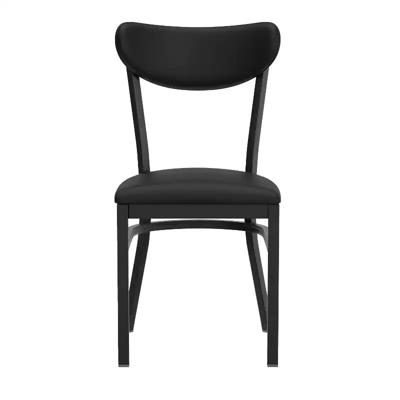 Flash Furniture Wright Commercial Grade Dining Chair with 500 LB. Capacity Steel Frame, Solid Wood Seat, and Boomerang Back