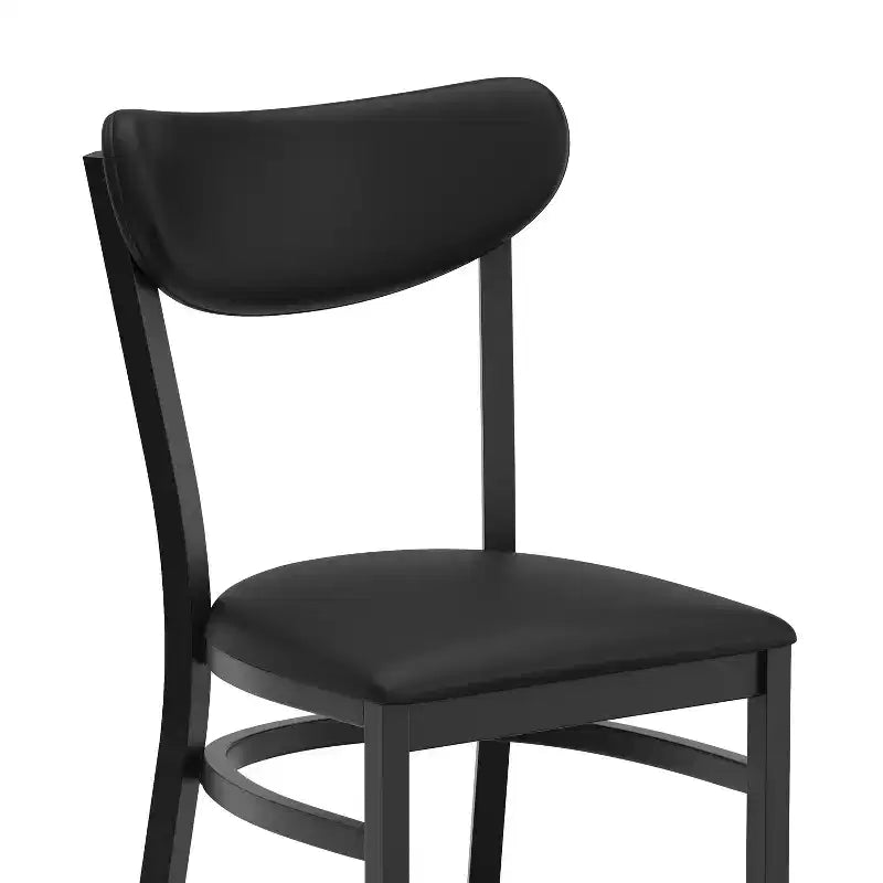 Flash Furniture Wright Commercial Grade Dining Chair with 500 LB. Capacity Steel Frame, Solid Wood Seat, and Boomerang Back