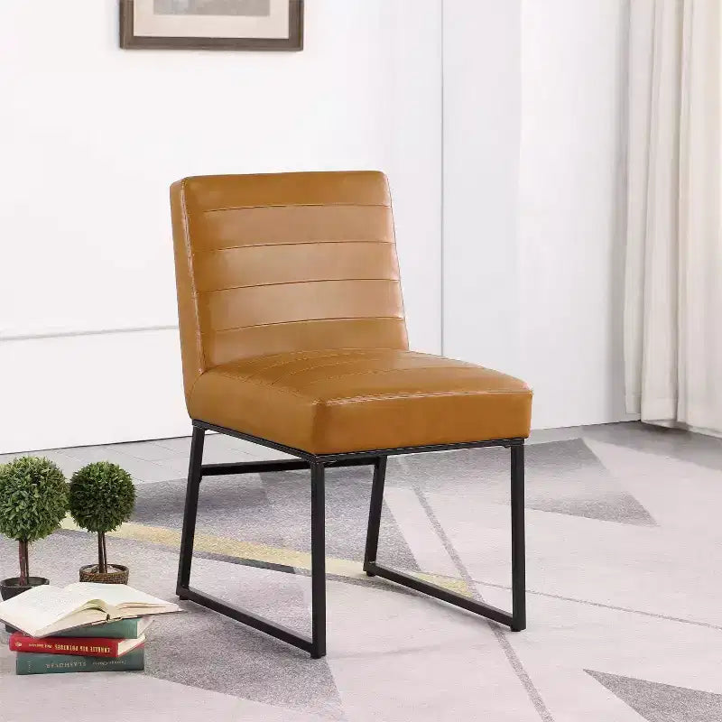 Channeled Metal Dining Chair - HomePop