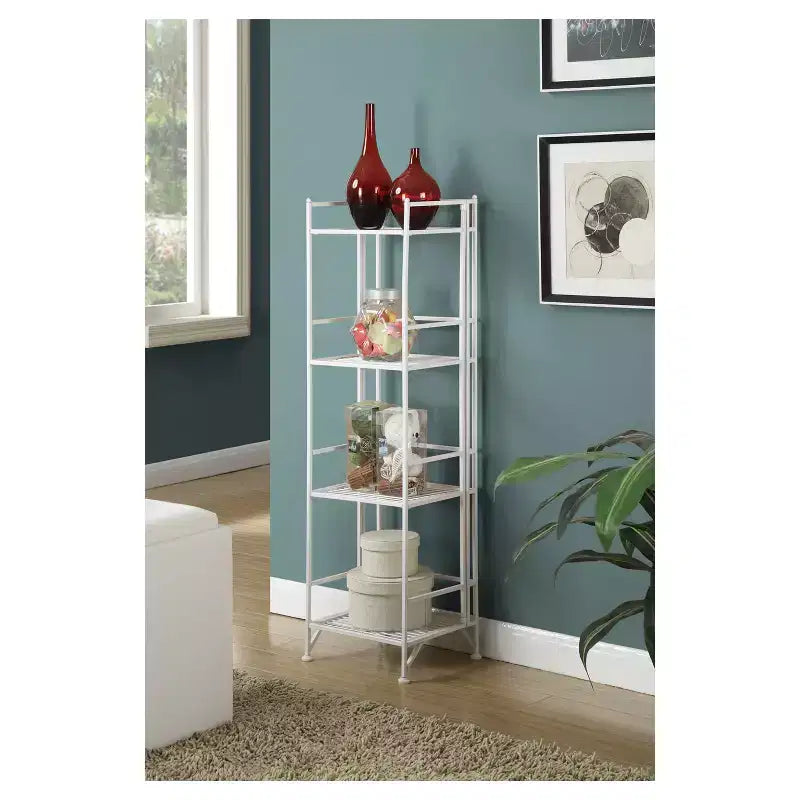 44.75 Xtra Storage 4 Tier Folding Metal Shelf - Breighton Home