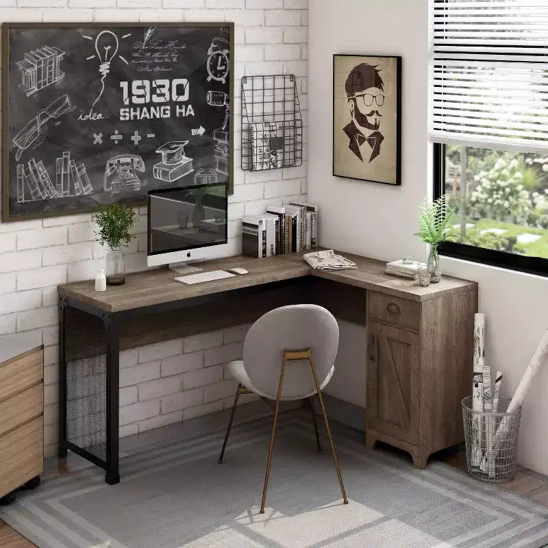 24/7 Shop At Home Nackimen L Shaped Desk