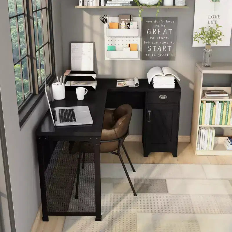 24/7 Shop At Home Nackimen L Shaped Desk