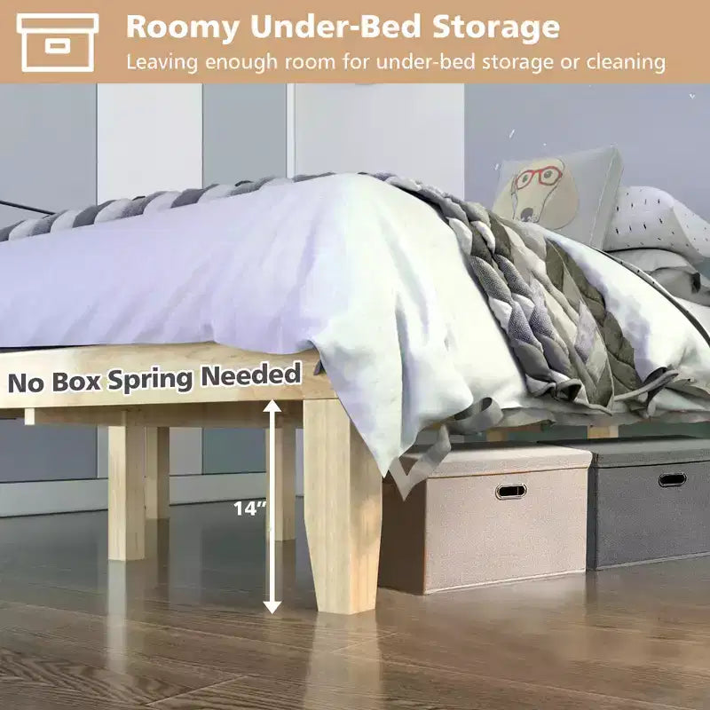 Costway Full Size Wood Bed Frame & 10'' Foam Mattress Set CertiPUR-US Certified Natural/Espresso