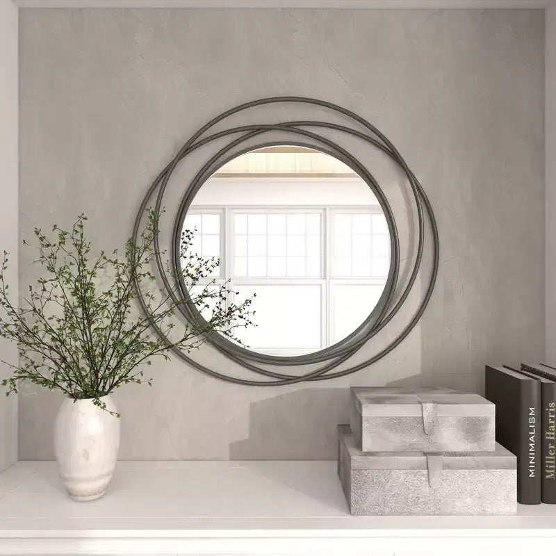 Metal Overlapping Circle Frame Wall Mirror- Olivia & May