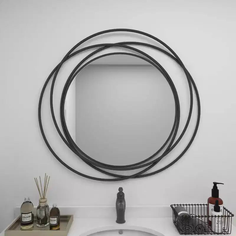 Metal Overlapping Circle Frame Wall Mirror- Olivia & May