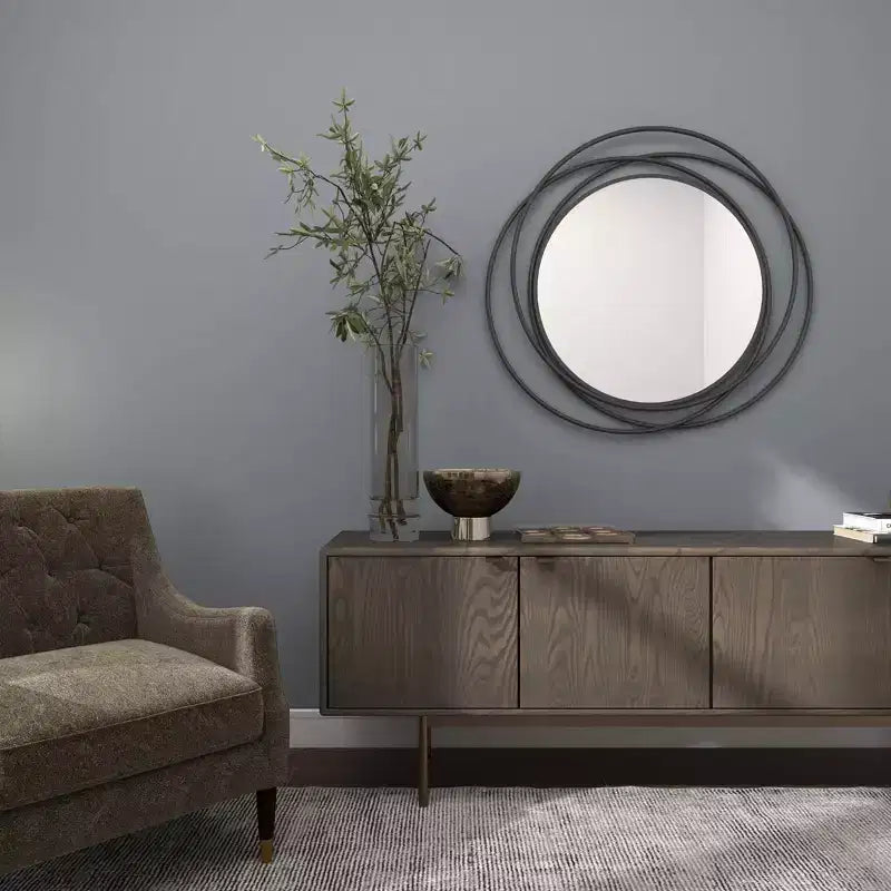 Metal Overlapping Circle Frame Wall Mirror- Olivia & May