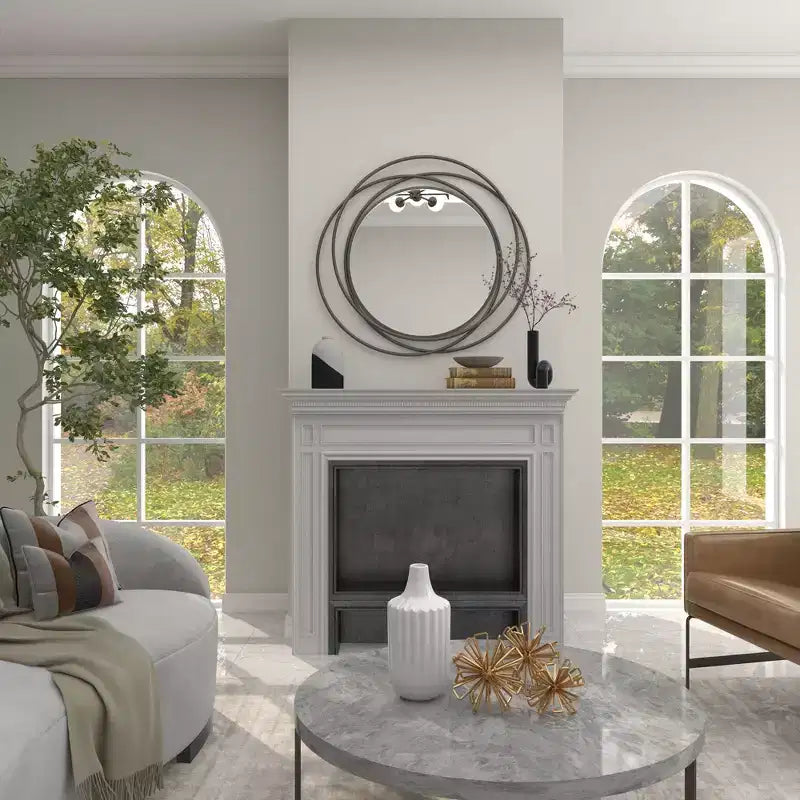Metal Overlapping Circle Frame Wall Mirror- Olivia & May