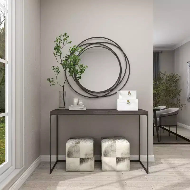 Metal Overlapping Circle Frame Wall Mirror- Olivia & May