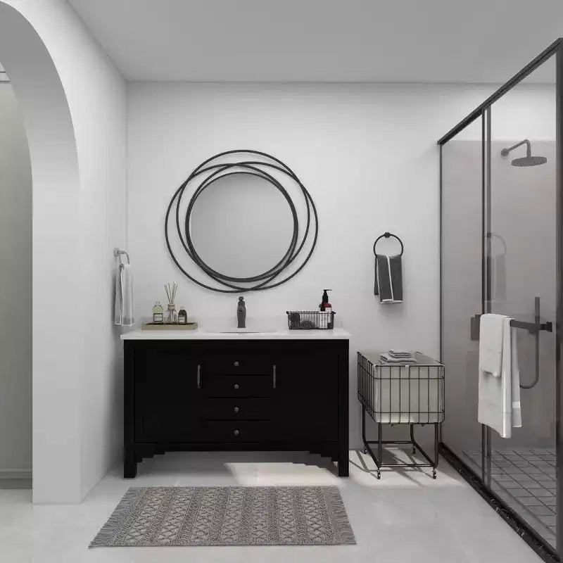 Metal Overlapping Circle Frame Wall Mirror- Olivia & May