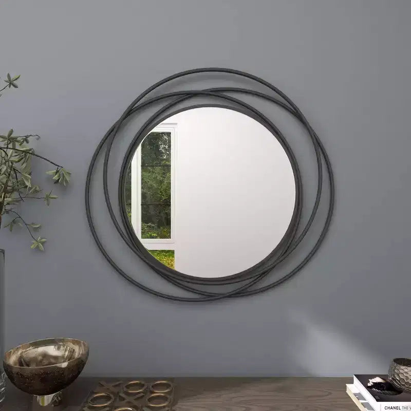 Metal Overlapping Circle Frame Wall Mirror- Olivia & May