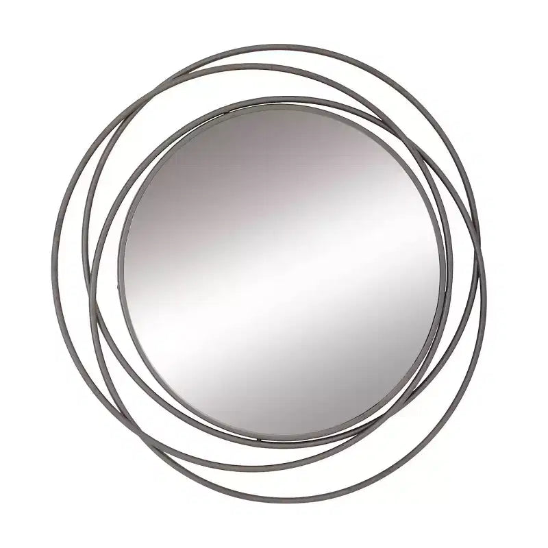 Miroir mural cadre cercles métalliques superposés - Olivia & May