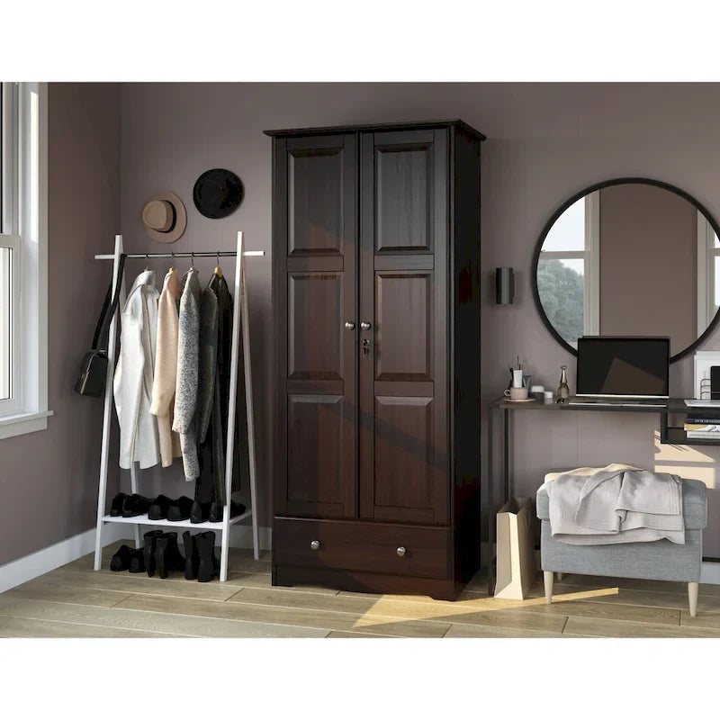 Palace Imports Armoire flexible 100 % bois massif avec poignées en métal ou en bois