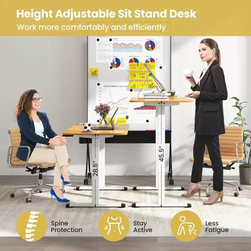 Costway Electric Standing Desk Height Adjustable Sit to Stand Computer Workstation Home Office