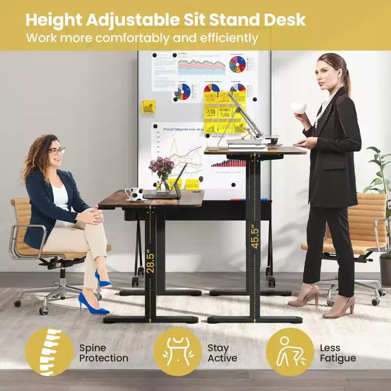 Costway Electric Standing Desk Height Adjustable Sit to Stand Computer Workstation Home Office