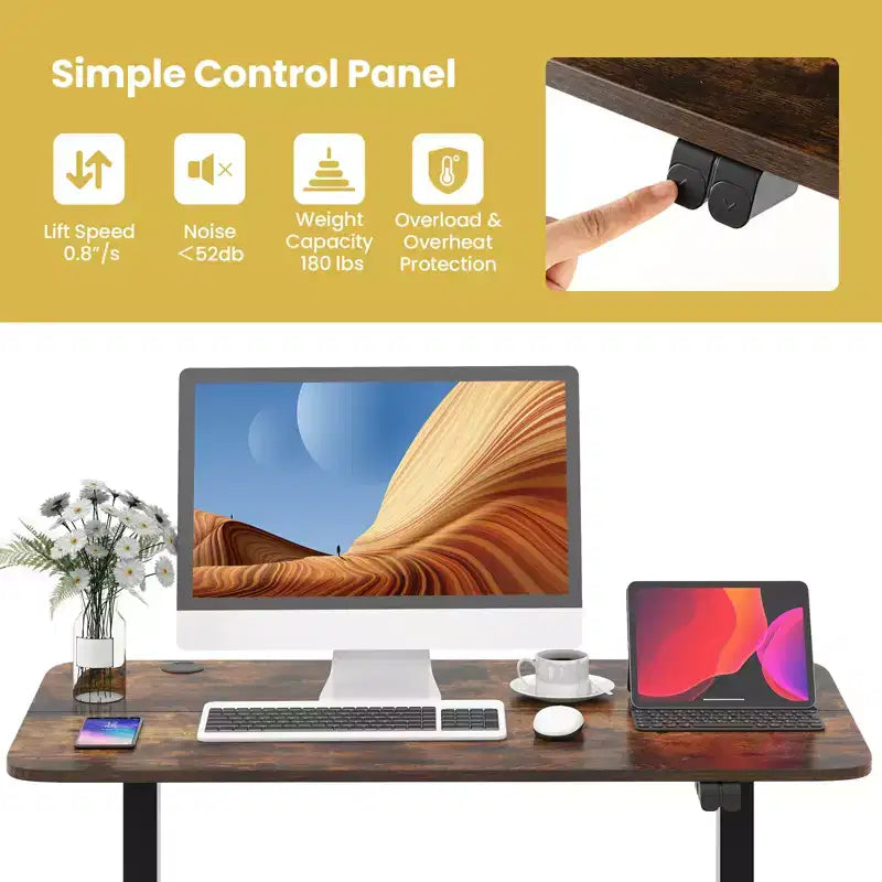 Costway Electric Standing Desk Height Adjustable Sit to Stand Computer Workstation Home Office
