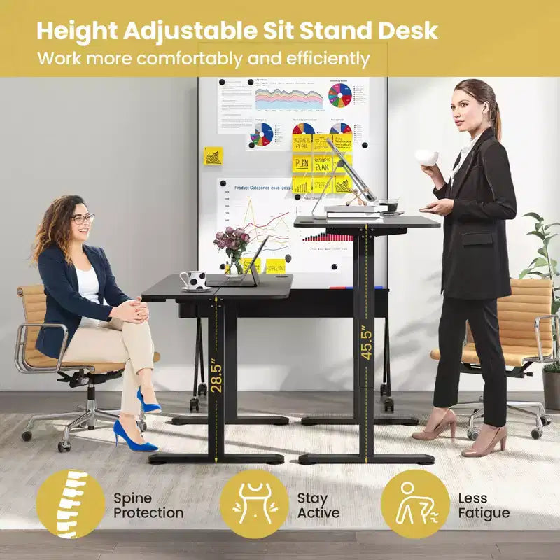 Costway Electric Standing Desk Height Adjustable Sit to Stand Computer Workstation Home Office