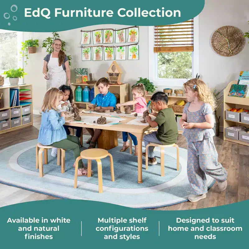 Guidecraft EdQ 2-Shelf Open Storage 24: Children's Low Wooden Bookshelf with Toy Shelves for Classroom and Playroom Organization