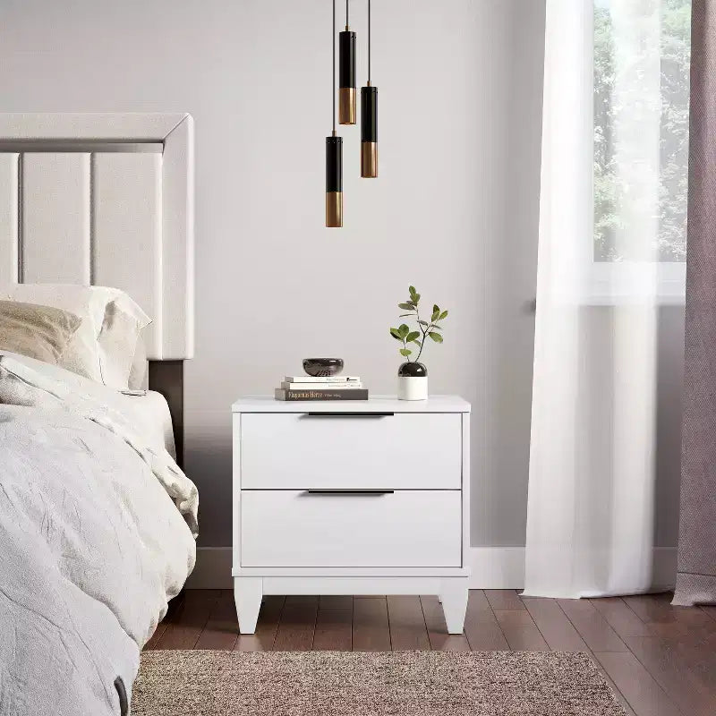 Mackay 2 Drawer Easy Glide Modern Nightstand - Boyd Sleep Eco Dream