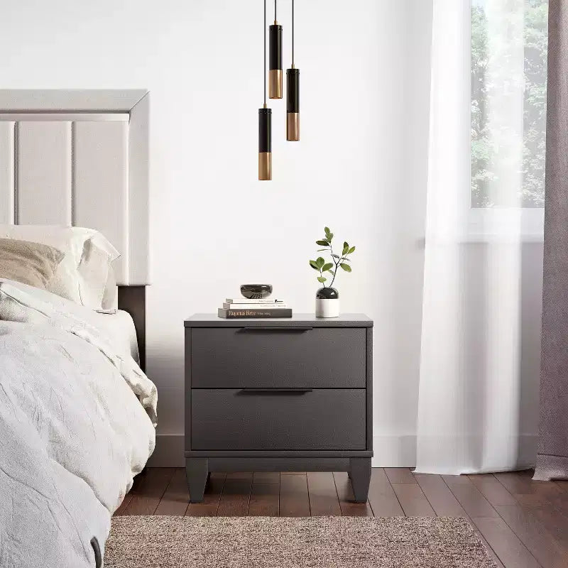 Mackay 2 Drawer Easy Glide Modern Nightstand - Boyd Sleep Eco Dream