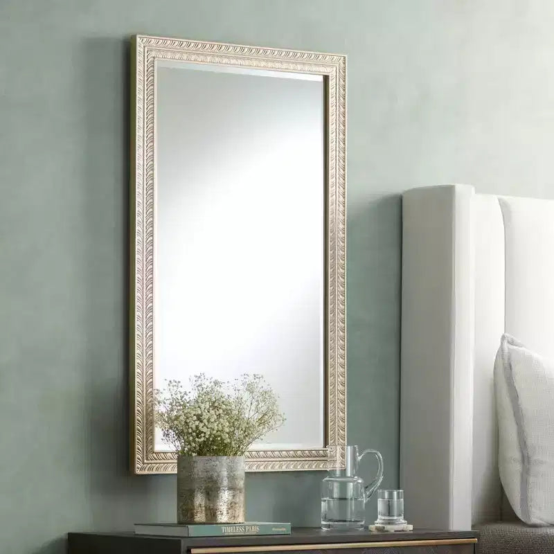 Noble Park Shaina Rectangular Vanity Decorative Wall Mirror Modern Champagne Gold Wood Frame 24 Wide Bathroom Bedroom Living Home