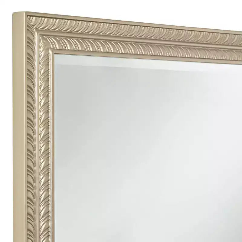 Noble Park Shaina Rectangular Vanity Decorative Wall Mirror Modern Champagne Gold Wood Frame 24 Wide Bathroom Bedroom Living Home