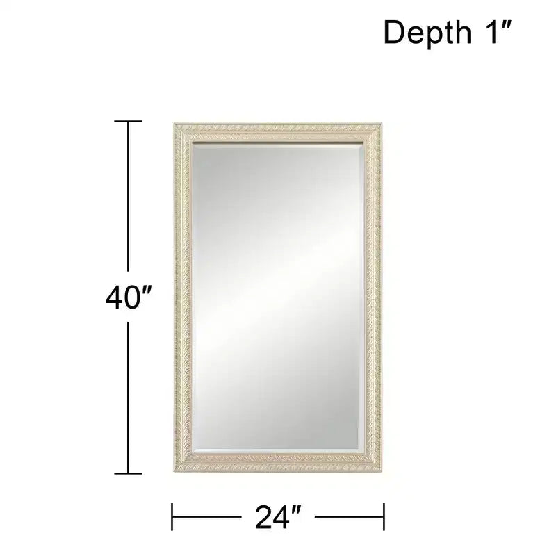 Noble Park Shaina Rectangular Vanity Decorative Wall Mirror Modern Champagne Gold Wood Frame 24 Wide Bathroom Bedroom Living Home