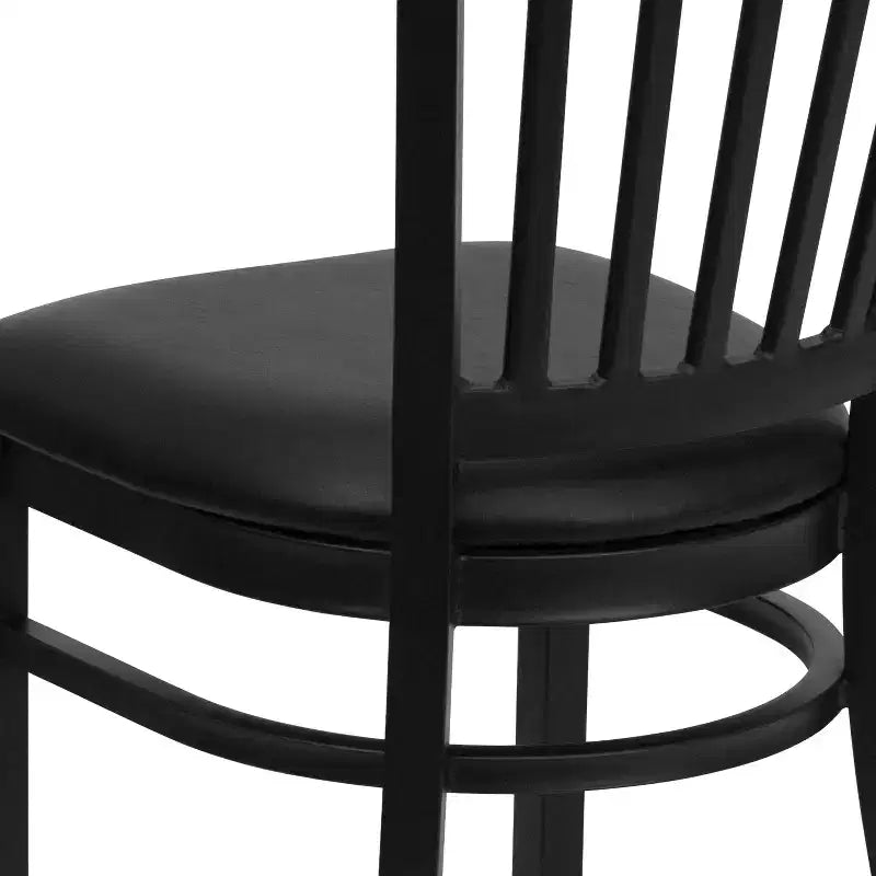Emma and Oliver 2 Pack Vertical Back Metal Restaurant Chair