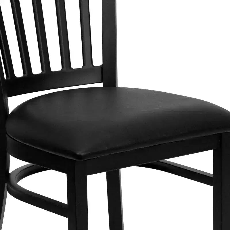 Emma and Oliver 2 Pack Vertical Back Metal Restaurant Chair