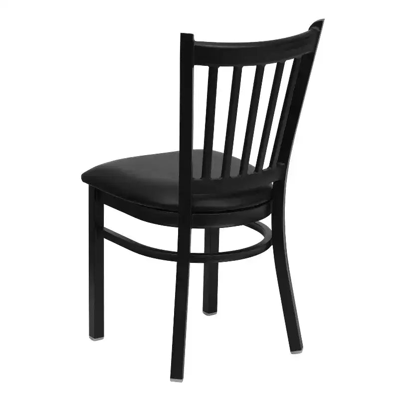 Emma and Oliver 2 Pack Vertical Back Metal Restaurant Chair
