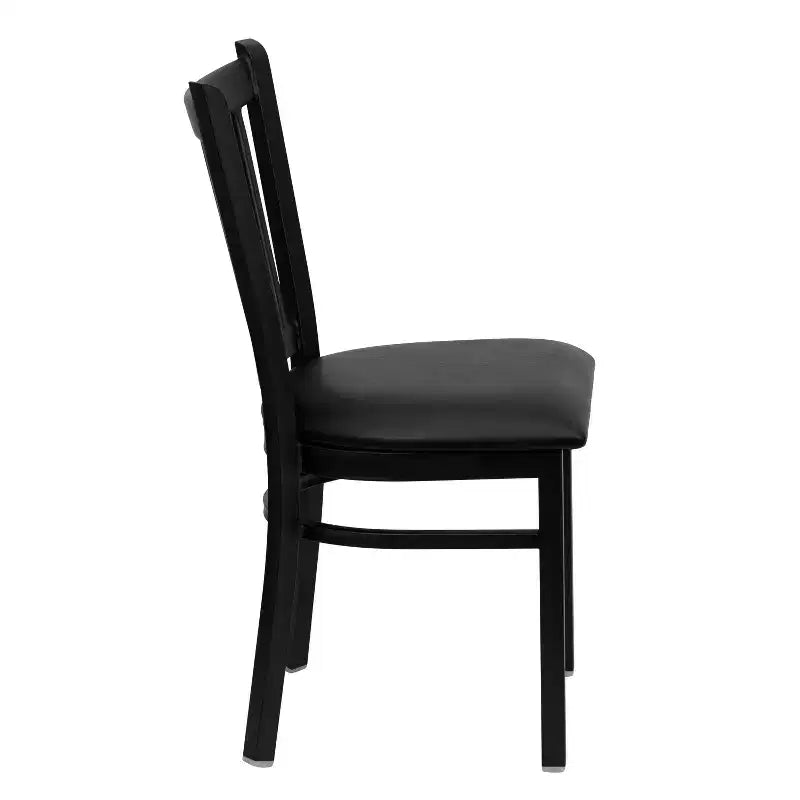 Emma and Oliver 2 Pack Vertical Back Metal Restaurant Chair