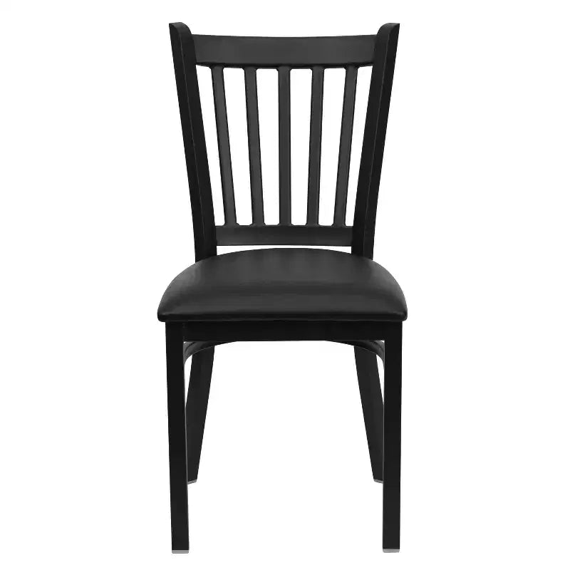 Emma and Oliver 2 Pack Vertical Back Metal Restaurant Chair