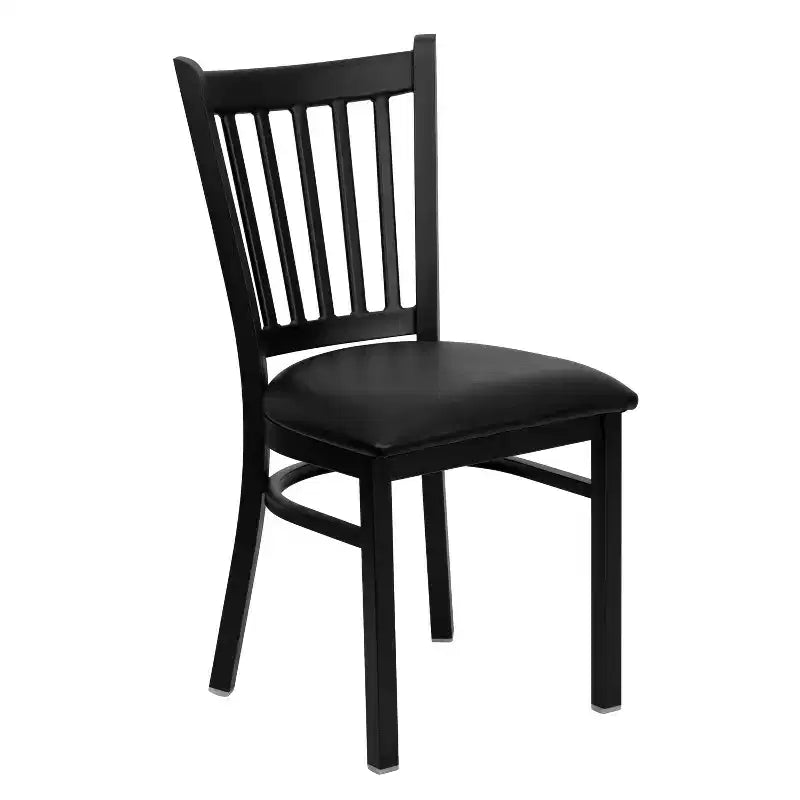 Emma and Oliver 2 Pack Vertical Back Metal Restaurant Chair
