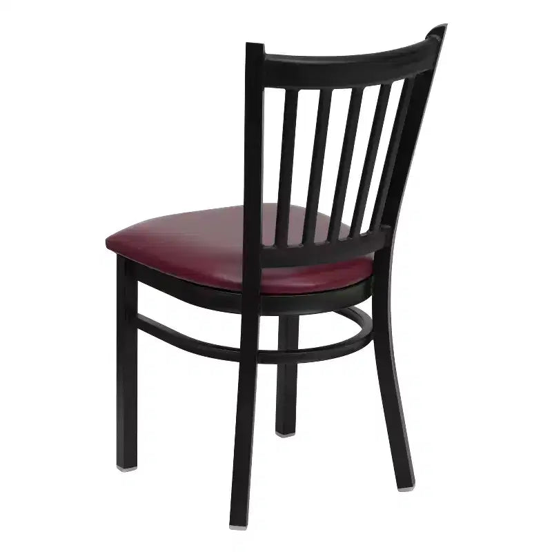 Emma and Oliver 2 Pack Vertical Back Metal Restaurant Chair