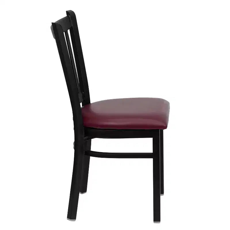 Emma and Oliver 2 Pack Vertical Back Metal Restaurant Chair