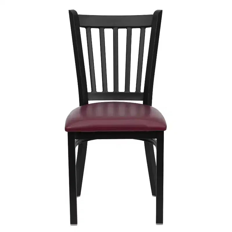 Emma and Oliver 2 Pack Vertical Back Metal Restaurant Chair