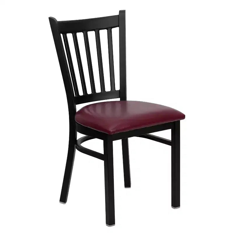 Emma and Oliver 2 Pack Vertical Back Metal Restaurant Chair