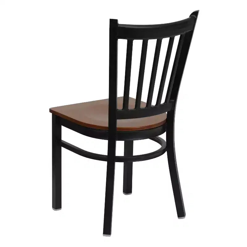 Emma and Oliver 2 Pack Vertical Back Metal Restaurant Chair