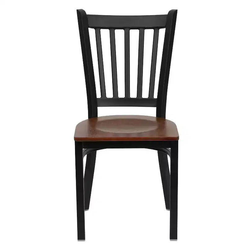 Emma and Oliver 2 Pack Vertical Back Metal Restaurant Chair