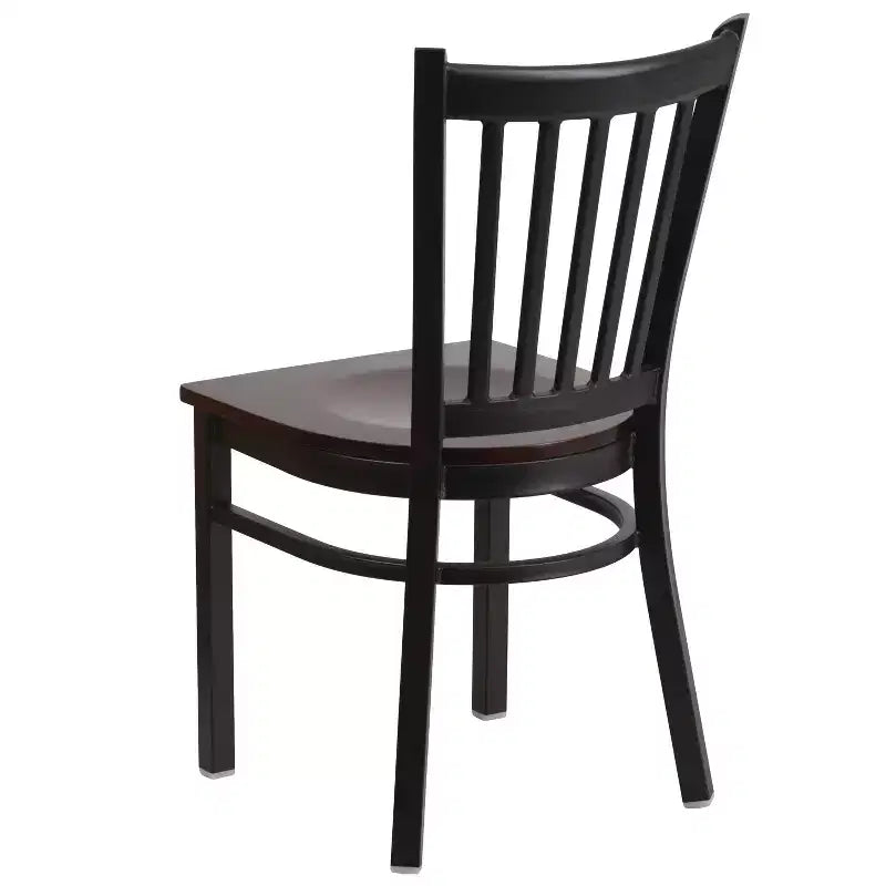 Emma and Oliver 2 Pack Vertical Back Metal Restaurant Chair