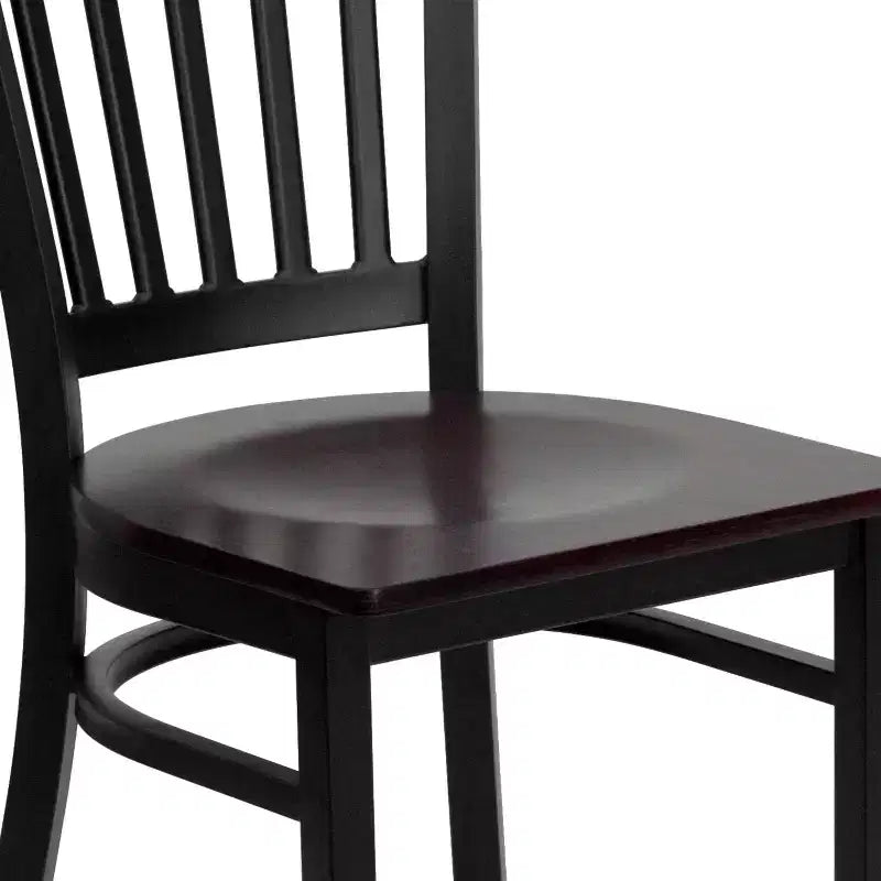 Emma and Oliver 2 Pack Vertical Back Metal Restaurant Chair