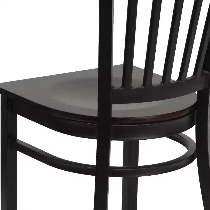 Emma and Oliver 2 Pack Vertical Back Metal Restaurant Chair