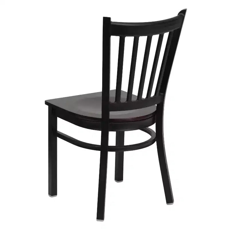 Emma and Oliver 2 Pack Vertical Back Metal Restaurant Chair