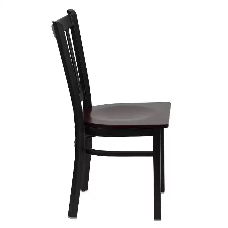Emma and Oliver 2 Pack Vertical Back Metal Restaurant Chair