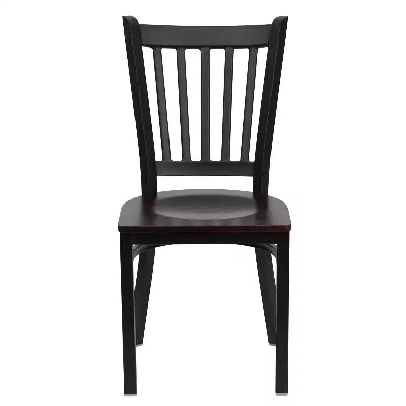 Emma and Oliver 2 Pack Vertical Back Metal Restaurant Chair