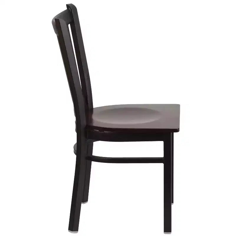 Emma and Oliver 2 Pack Vertical Back Metal Restaurant Chair