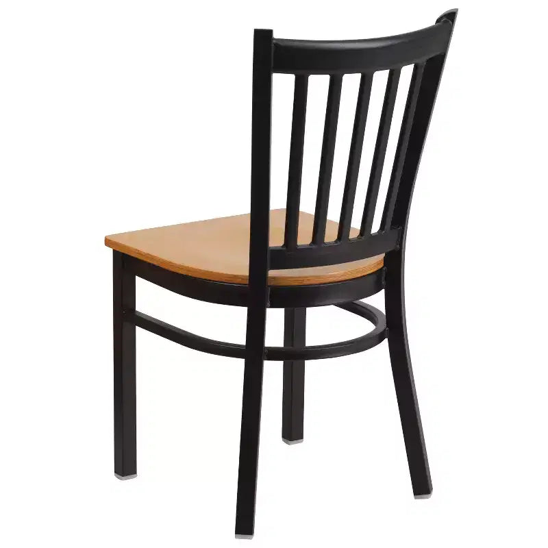 Emma and Oliver 2 Pack Vertical Back Metal Restaurant Chair