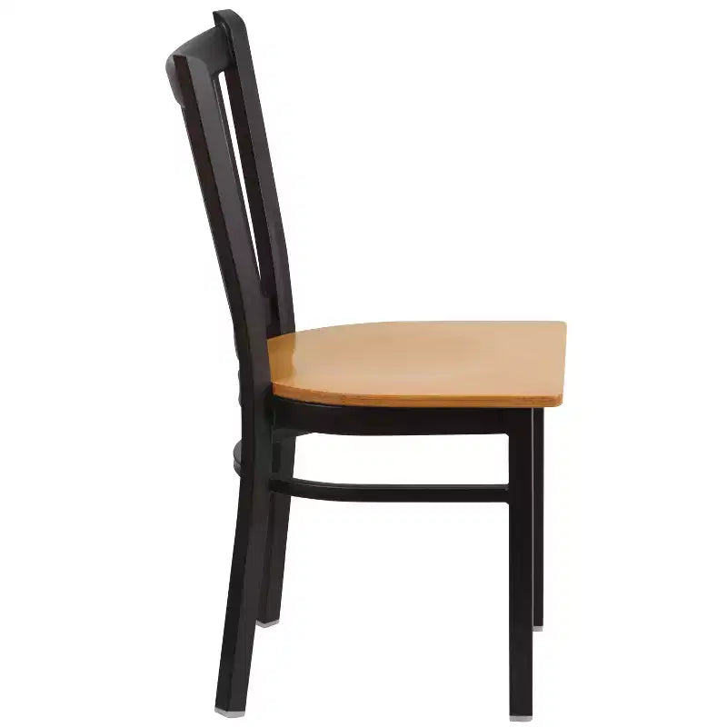 Emma and Oliver 2 Pack Vertical Back Metal Restaurant Chair