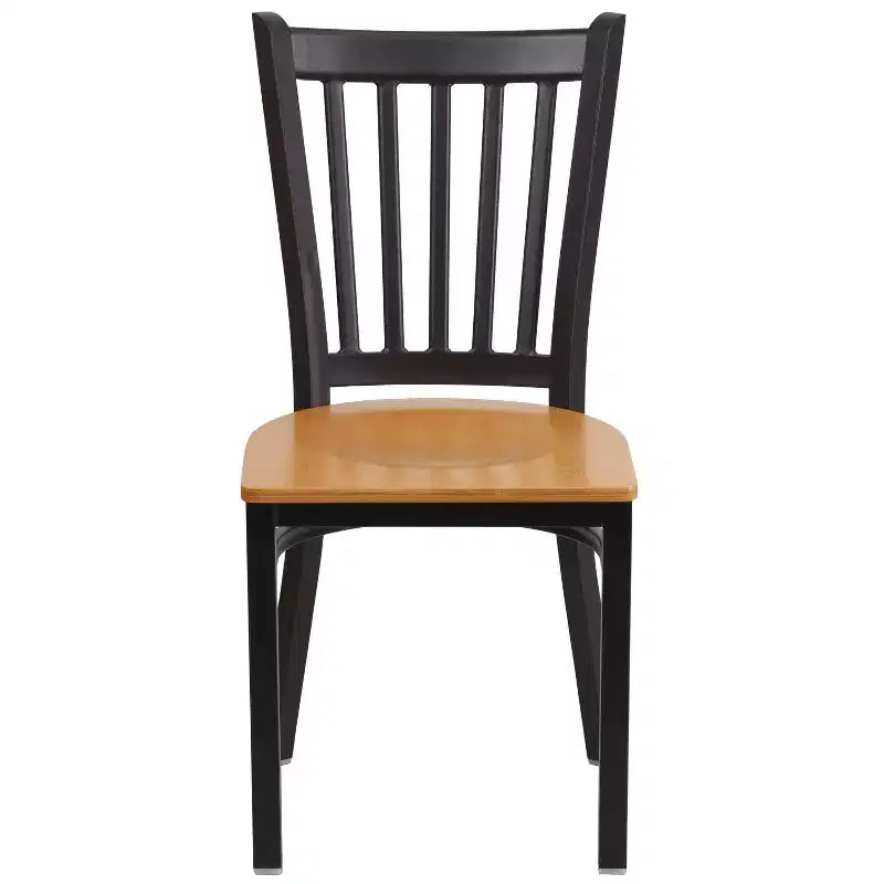 Emma and Oliver 2 Pack Vertical Back Metal Restaurant Chair